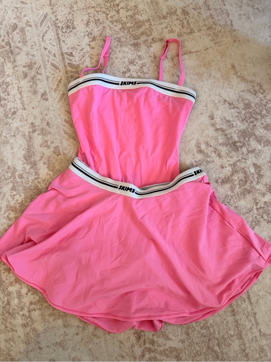 SKIMS Dresses & Skirts - SKIMS Pink Tennis Skirt (M) with Matching Bodysuit (S)